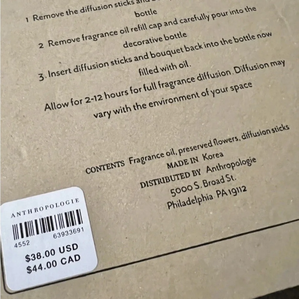 New Anthropologie Holiday Scented Oil Reed Diffuser Patchouli Clove Gift Set